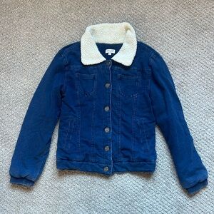 Kids Soft Denim Jacket with Sherpa / Faux Wool Collar. Size 10